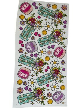 Cute Daisy Mason Jar Cup Wrap | Smiley Face Floral Tumbler Wrap | Cup Add On